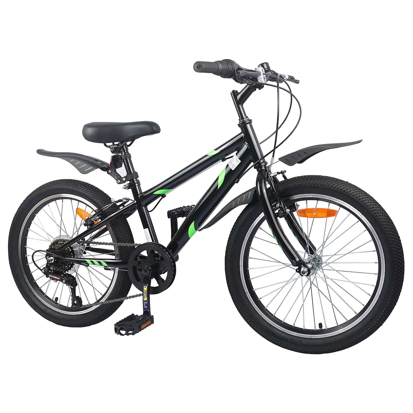 Kids Bike 20'' 6-Speed for 6-11 Years Old Black