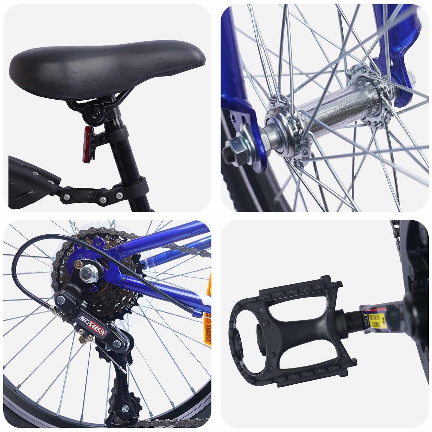 Kids Bike 20'' 6-Speed for 6-11 Years Old Dark Blue
