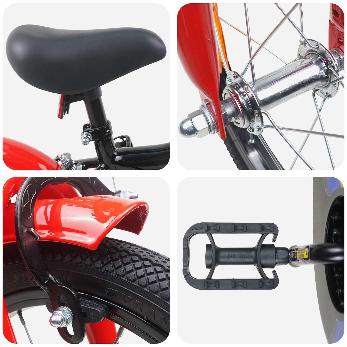 Kids Bike 12 Inches for 2-4 Years Old Black Red