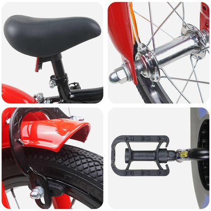 Kids Bike 14 Inches for 3-5 Years Old Black Red