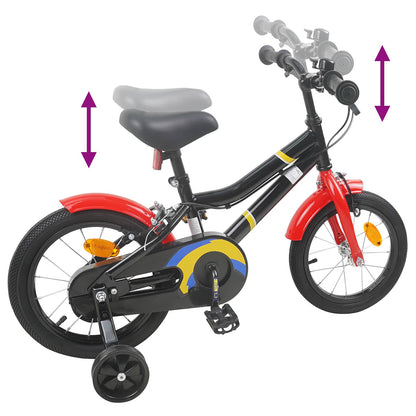 Kids Bike 14 Inches for 3-5 Years Old Black Red