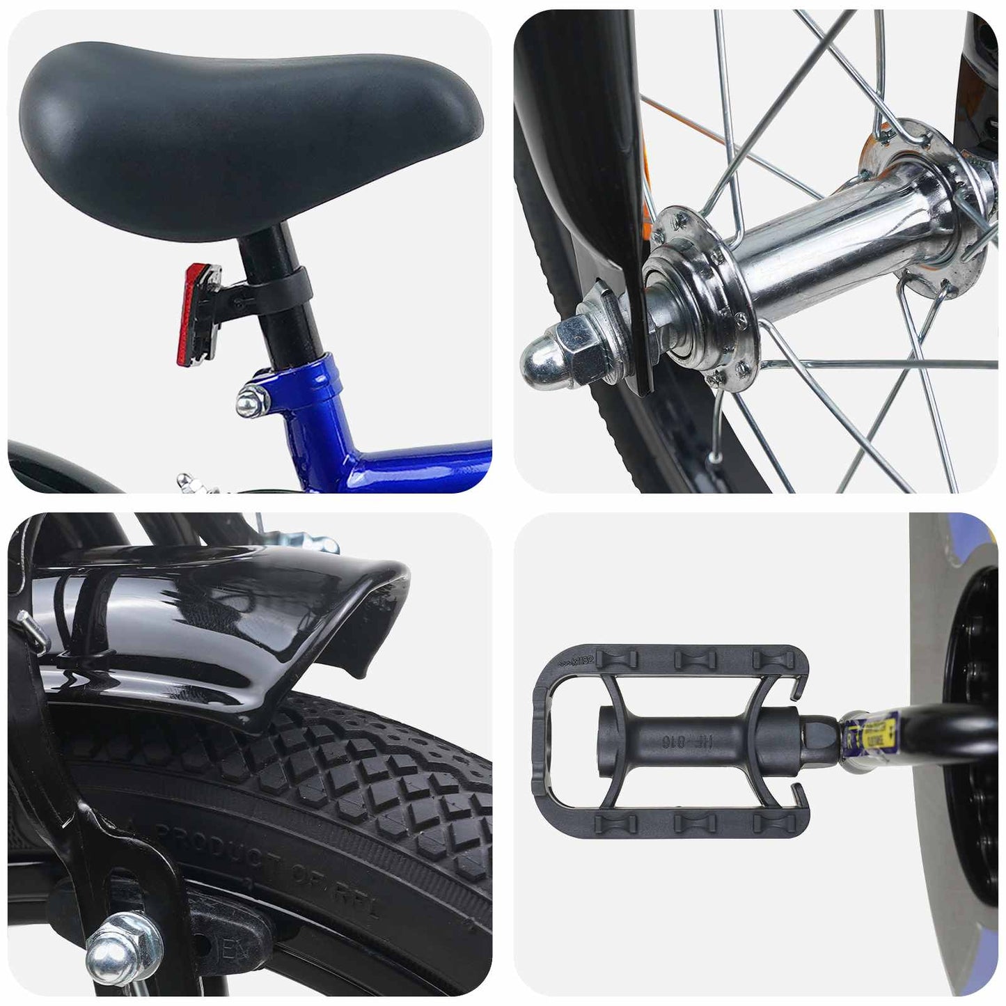 Kids Bike 12 Inches for 2-4 Years Old Blue and Black