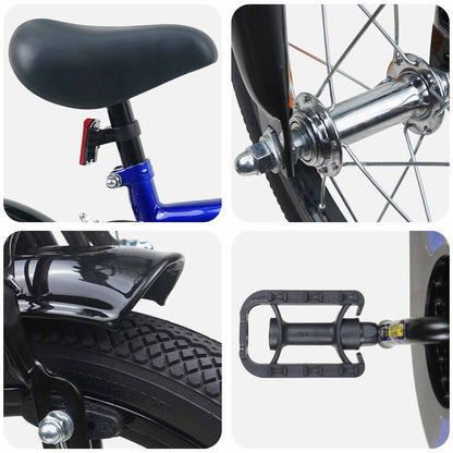 Kids Bike 12 Inches for 2-4 Years Old Blue and Black