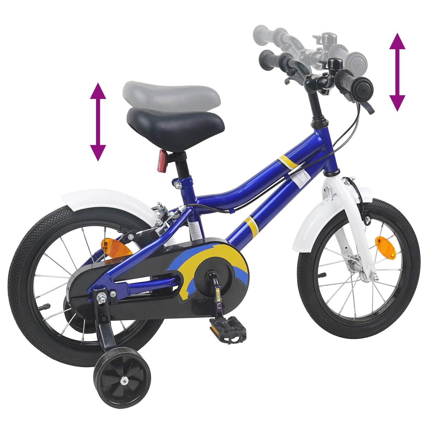 Kids Bike 14 Inches for 3-5 Years Old Blue White