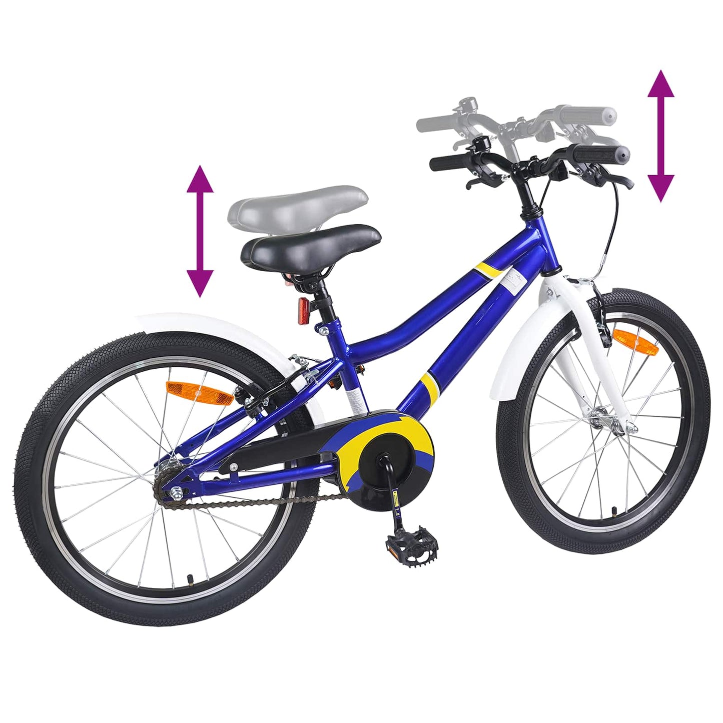 Kids Bike 24 Inches for 8-12 Years Old Blue White