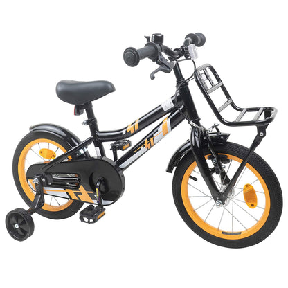 Kids Bike 14 Inches for 3-5 Years Old Orange and Black