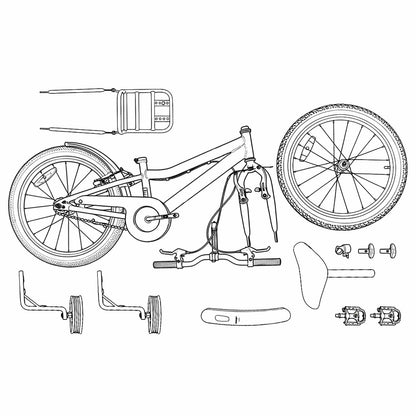 Kids Bike 16 Inches for 4-6 Years Old Orange Black