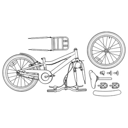 Kids Bike 18 Inches for 5-7 Years Old Orange Black