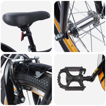 Kids Bike 20 Inches for 6-11 Years Old Orange Black
