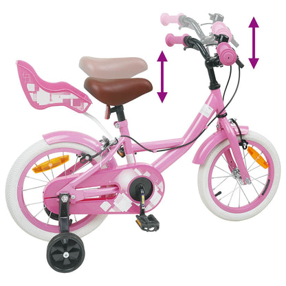 Kids Bike 14 Inches for 3-5 Years Old Light Pink