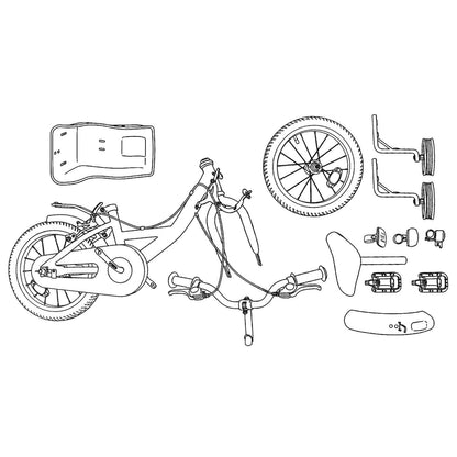 Kids Bike 14 Inches for 3-5 Years Old Light Pink