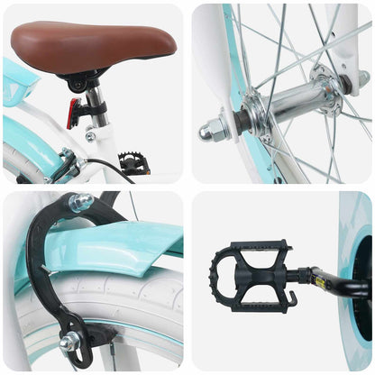 Kids Bike 18 Inches for 5-7 Years Old White