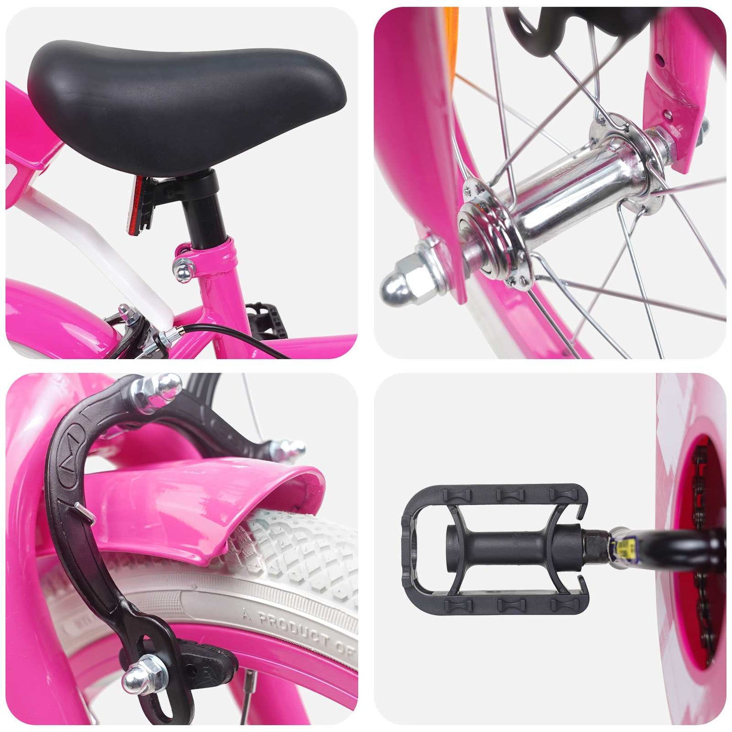 Kids Bike 12 Inches for 2-4 Years Old Pink