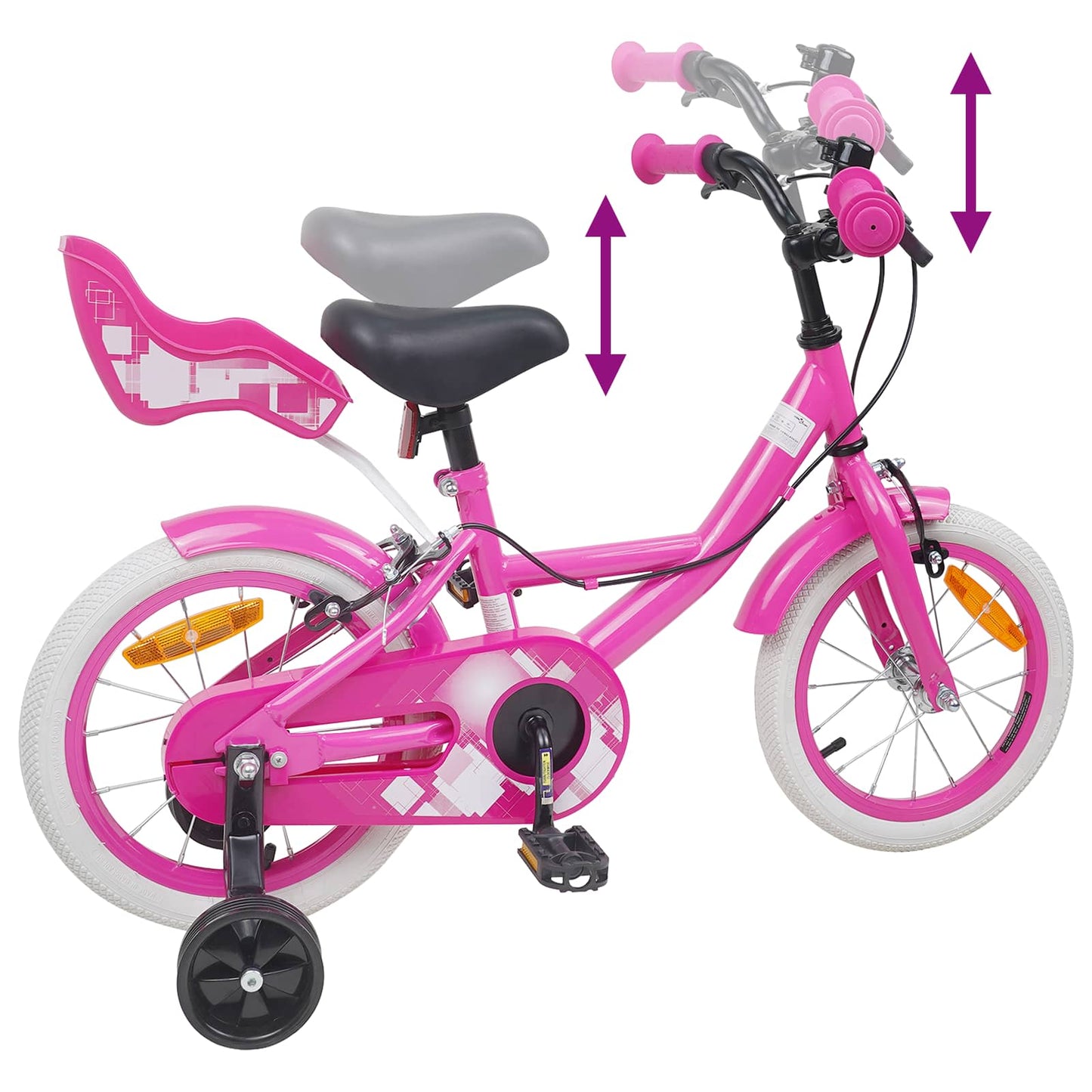 Kids Bike 12 Inches for 2-4 Years Old Pink