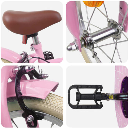 Kids Bike 14 Inches for 3-5 Years Old Light Pink
