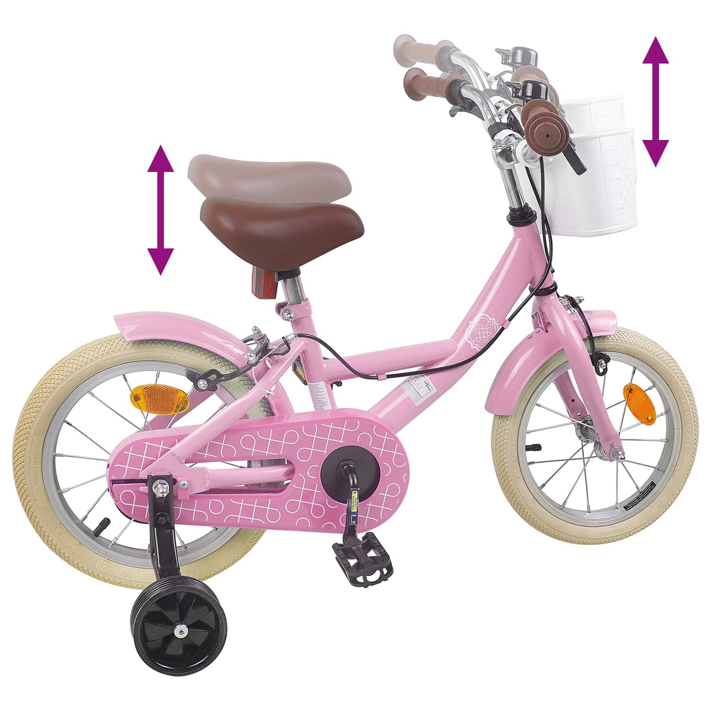 Kids Bike 14 Inches for 3-5 Years Old Light Pink