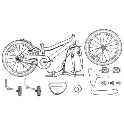 Kids Bike 14 Inches for 3-5 Years Old Sea Green