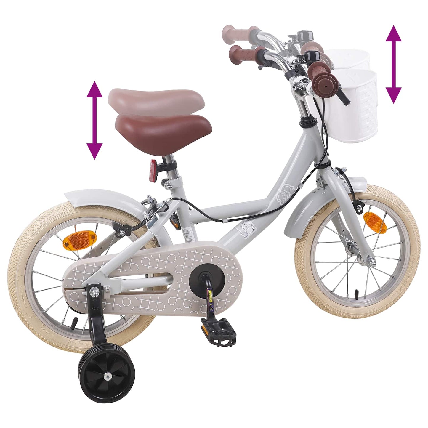Kids Bike 14 Inches for 3-5 Years Old Light Grey