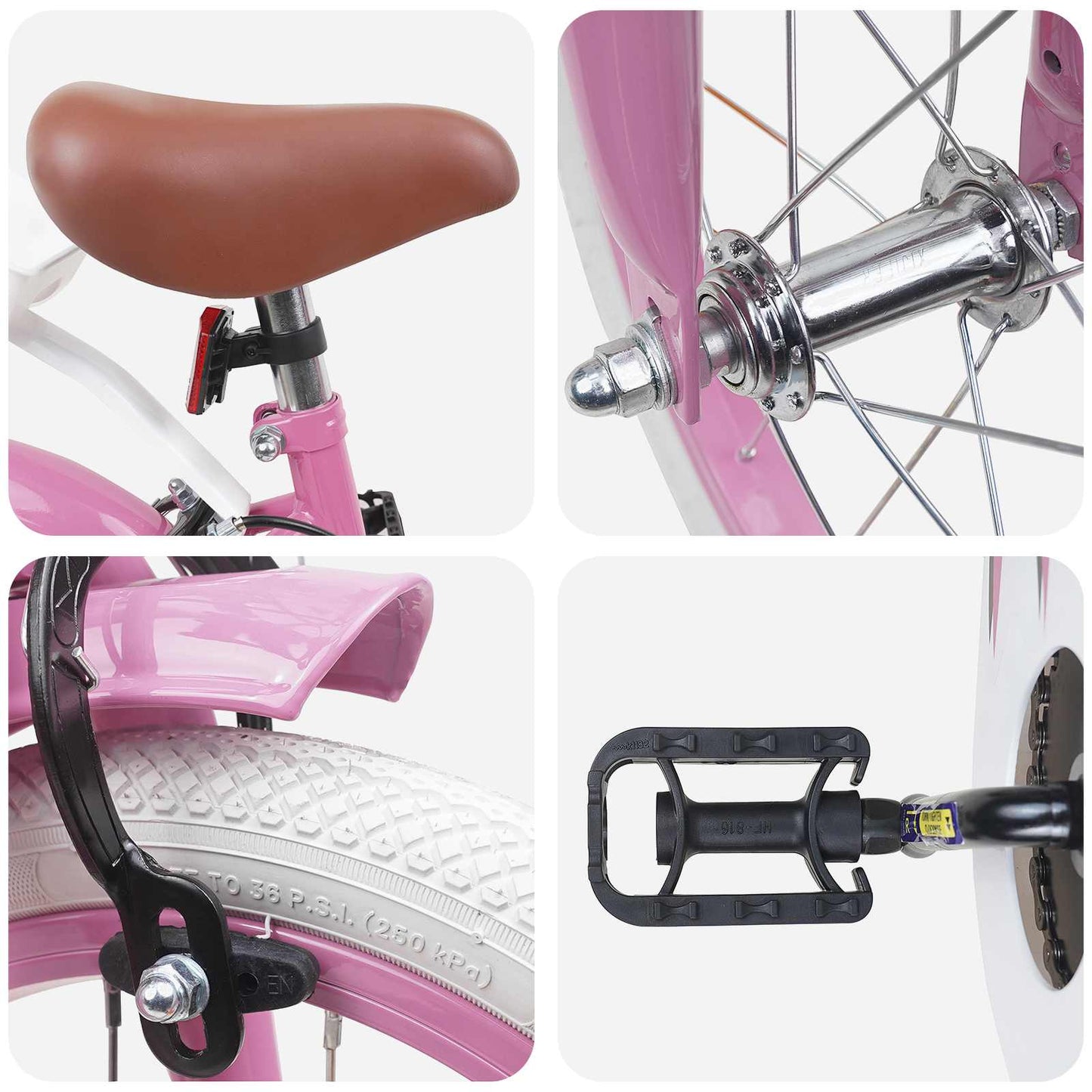 Kids Bike 12 Inches for 2-4 Years Old Light Pink