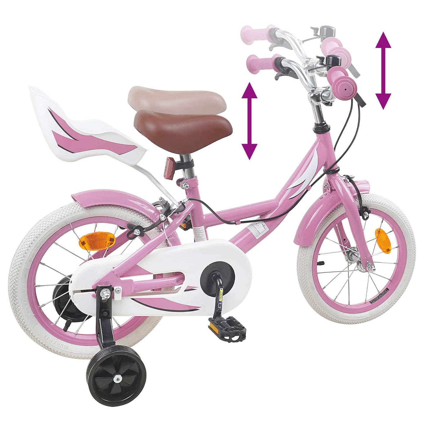 Kids Bike 12 Inches for 2-4 Years Old Light Pink