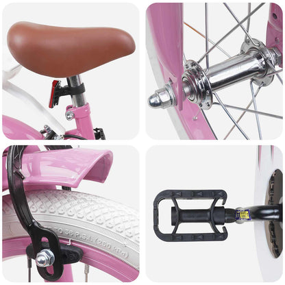 Kids Bike 14 Inches for 3-5 Years Old Light Pink