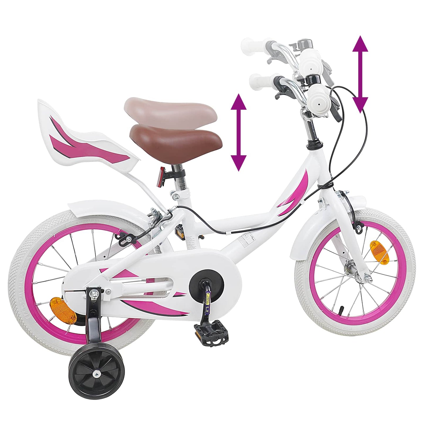 Kids Bike 12 Inches for 2-4 Years Old White