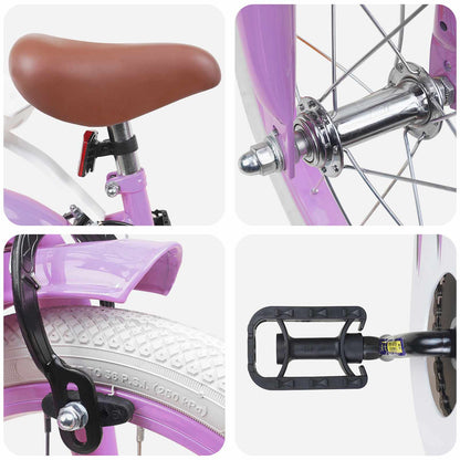 Kids Bike 14 Inches for 3-5 Years Old Purple