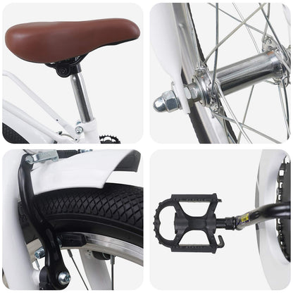 Kids Bike 18 Inches for 5-7 Years Old White