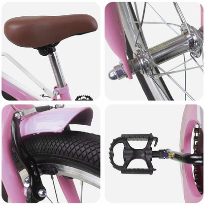 Kids Bike 20 Inches for 6-11 Years Old Light Pink