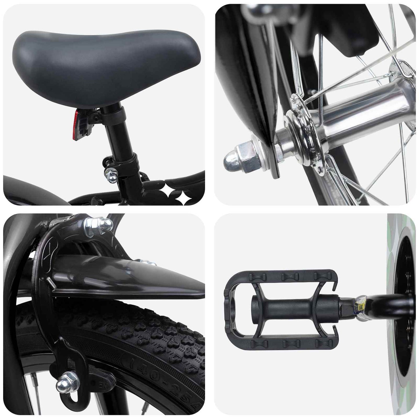 Kids Bike 12 Inches for 2-4 Years Old Black