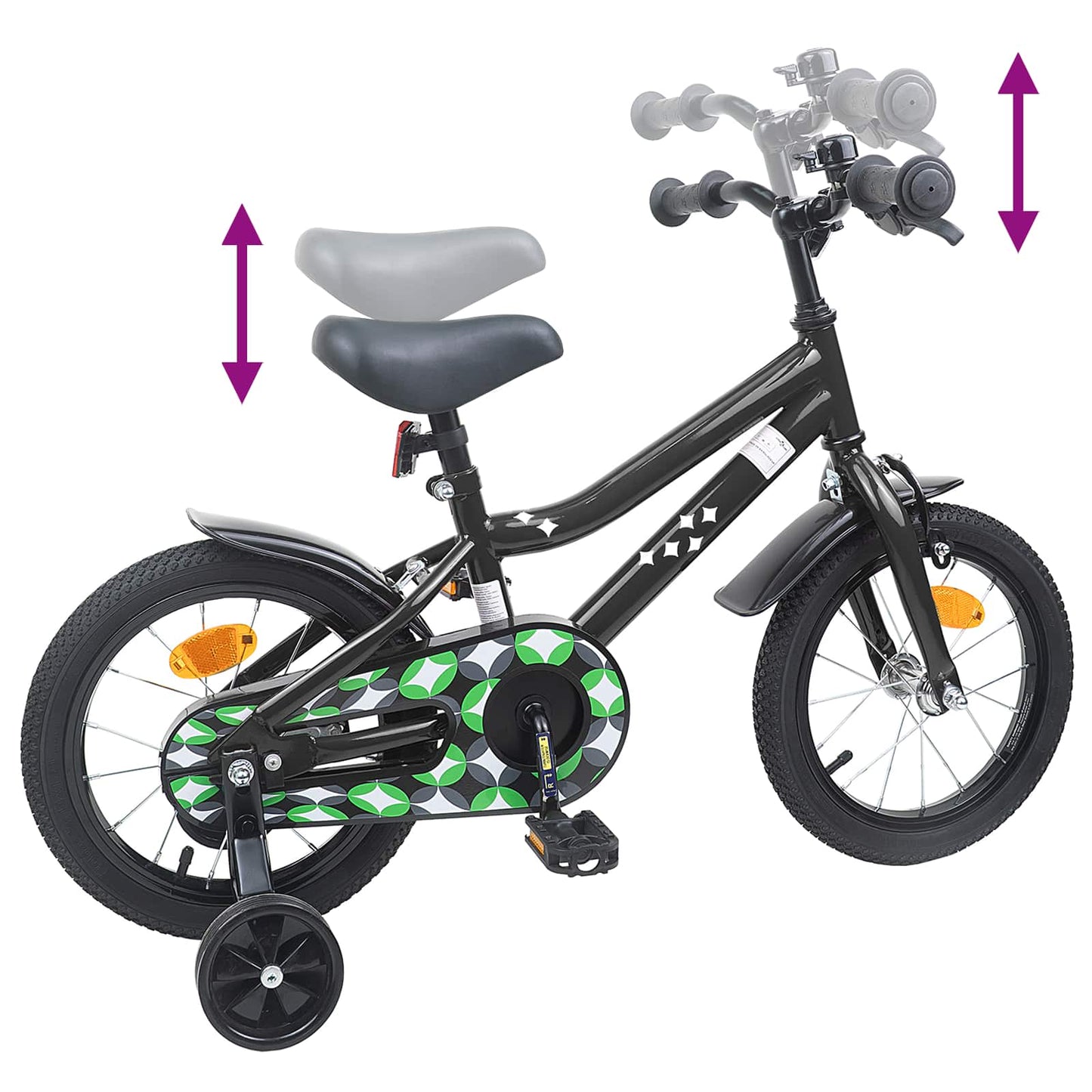 Kids Bike 14 Inches for 3-5 Years Old Black