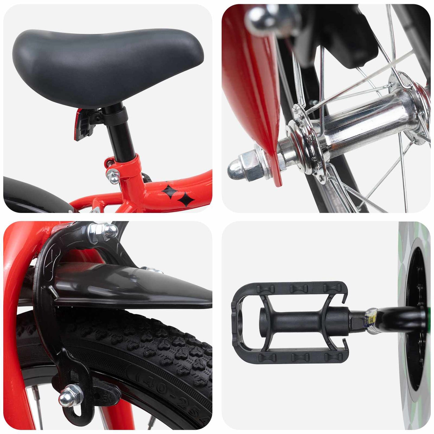 Kids Bike 12 Inches for 2-4 Years Old Red