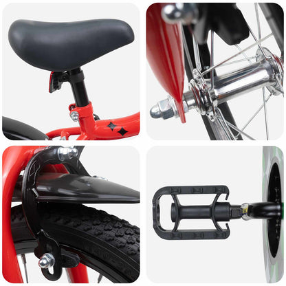 Kids Bike 12 Inches for 2-4 Years Old Red
