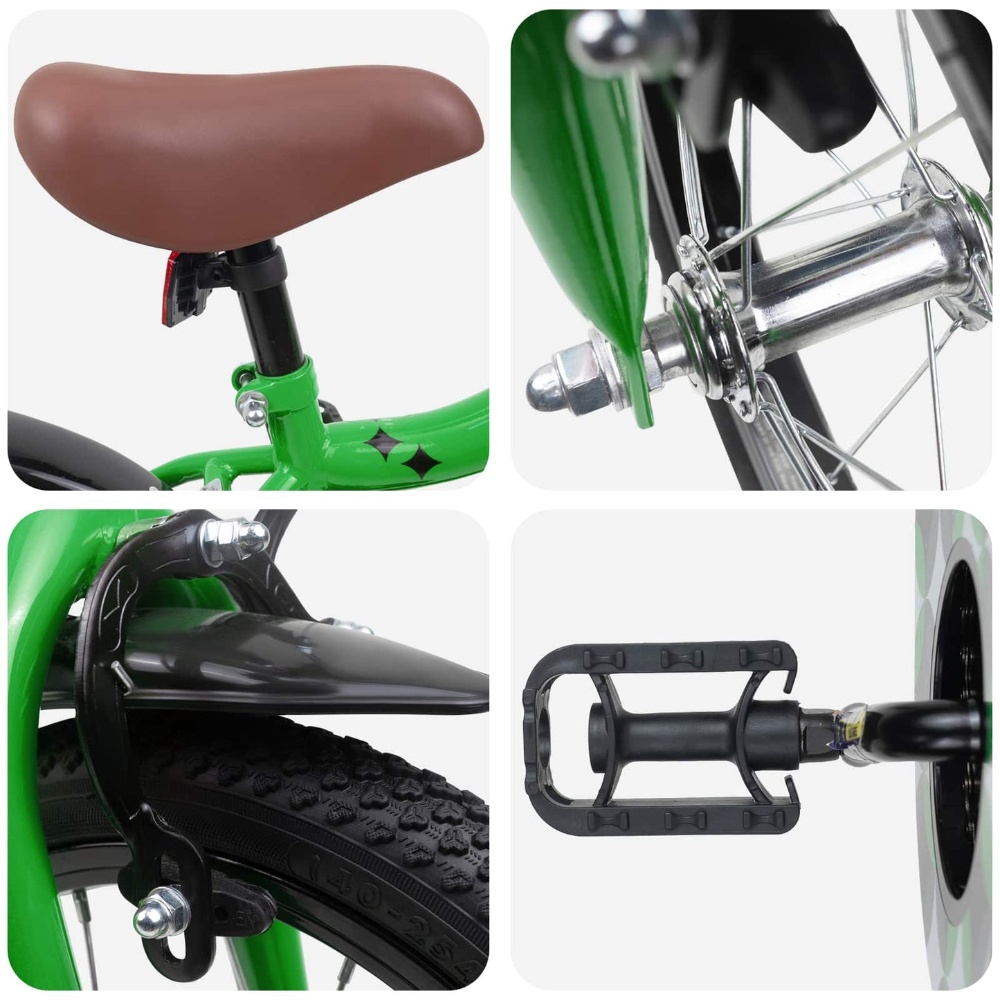 Kids Bike 16 Inches for 4-6 Years Old Green