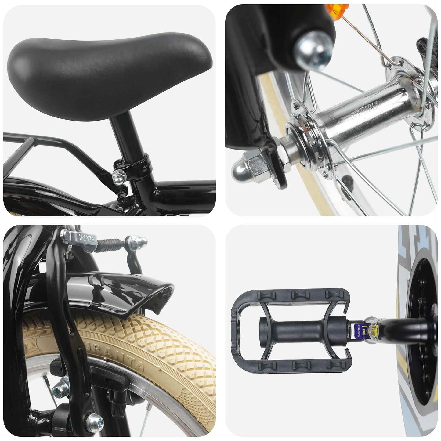 Kids Bike 16 Inches for 4-6 Years Old Black