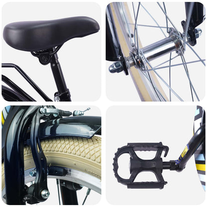 Kids Bike 24 Inches for 8-12 Years Old Black