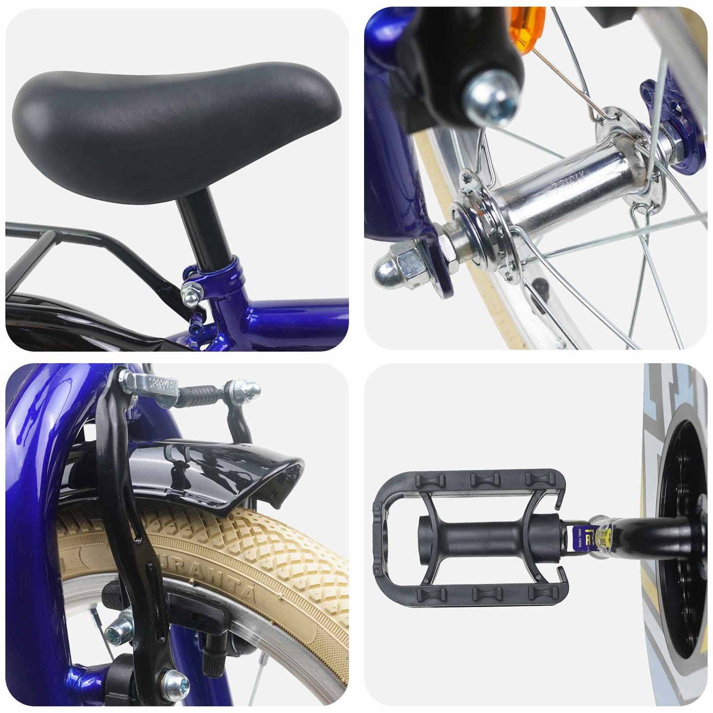 Kids Bike 12 Inches for 2-4 Years Old Dark Blue