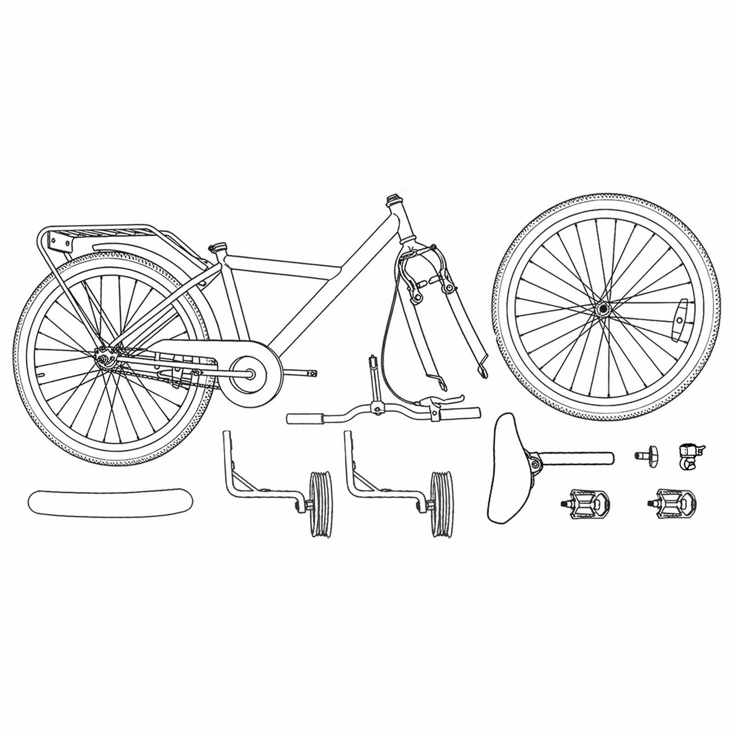 Kids Bike 16 Inches for 4-6 Years Old White