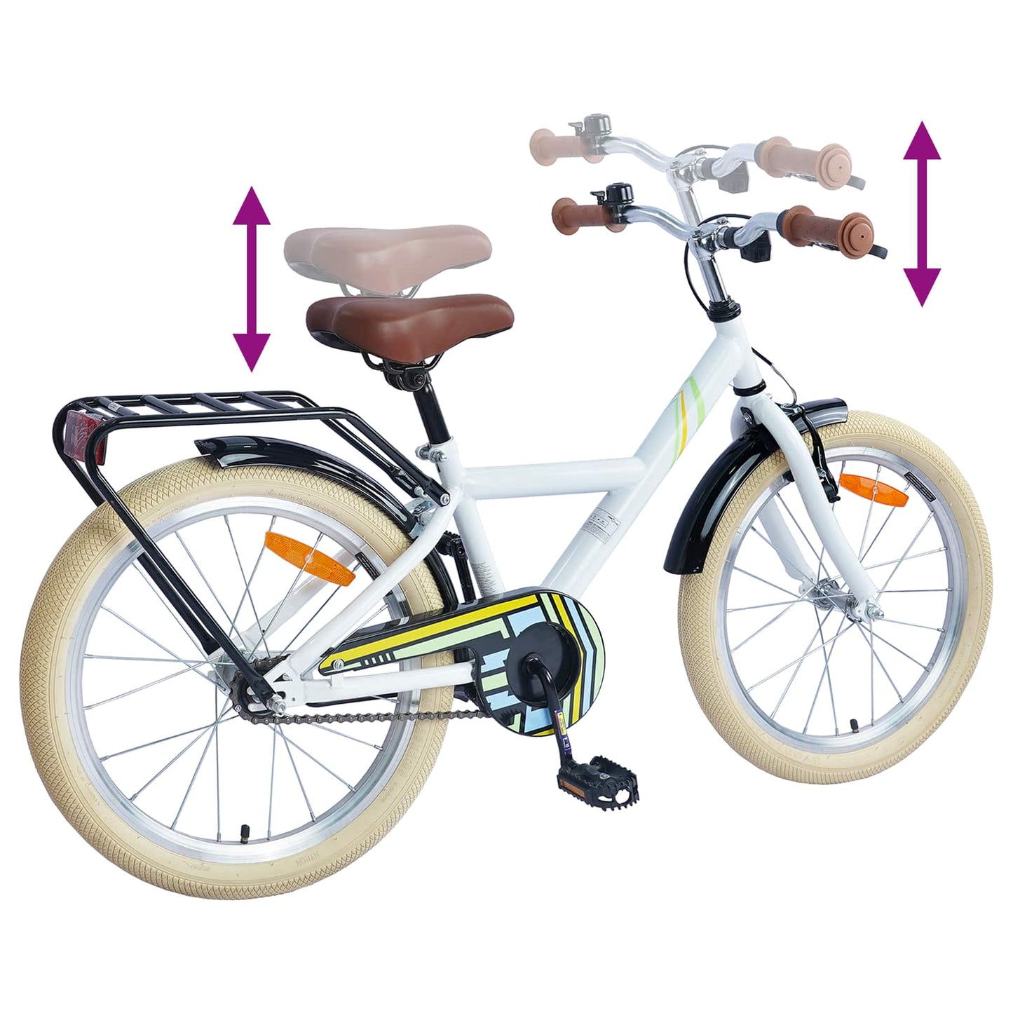 Kids Bike 18 Inches for 5-7 Years Old White