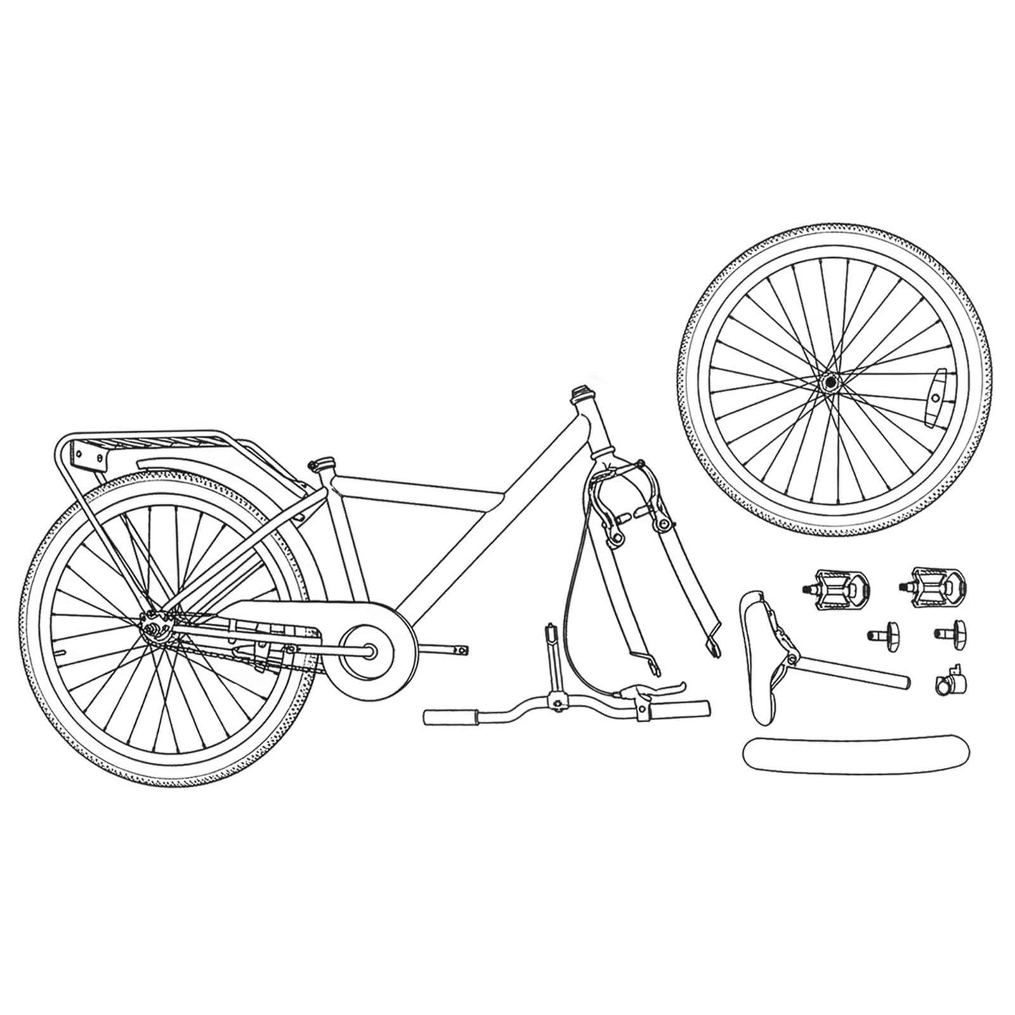 Kids Bike 18 Inches for 5-7 Years Old White