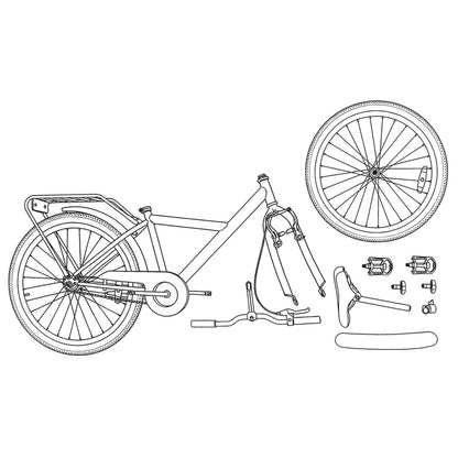 Kids Bike 18 Inches for 5-7 Years Old White