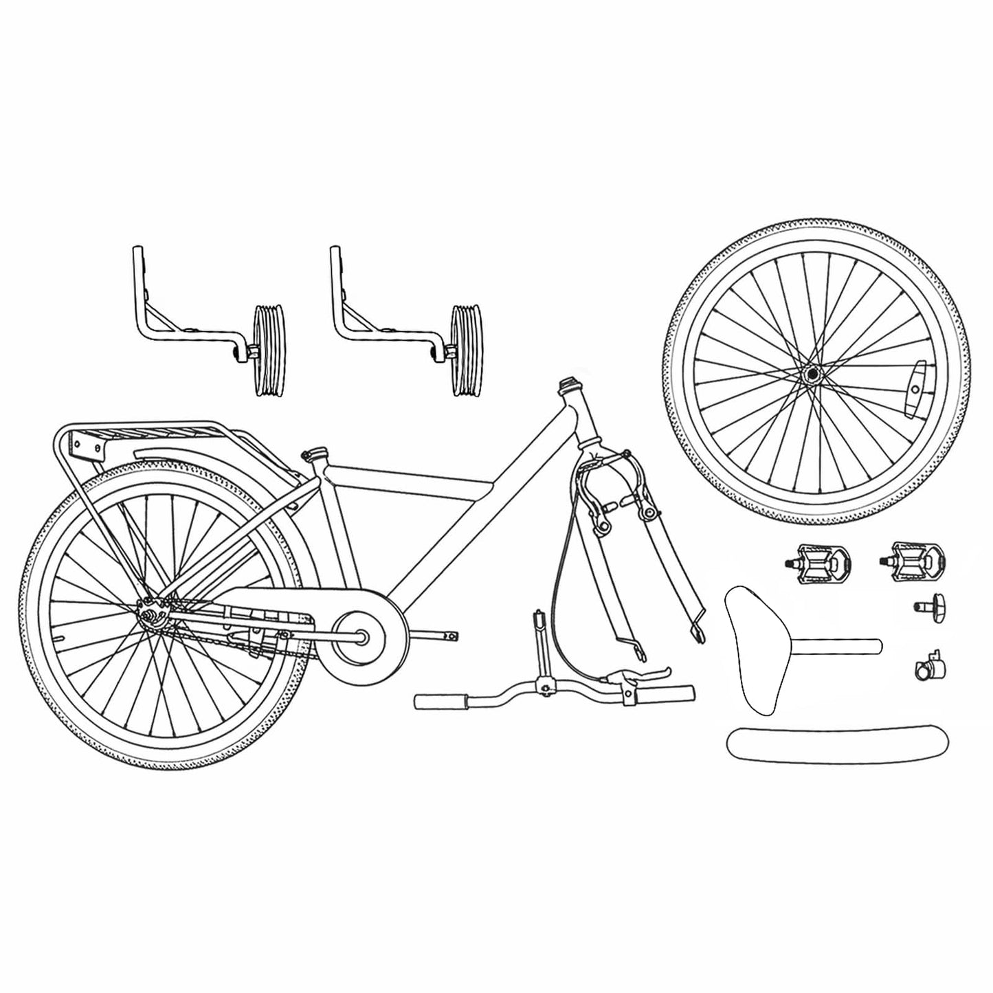 Kids Bike 14 Inches for 3-5 Years Old Green
