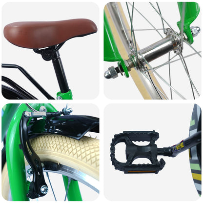 Kids Bike 24 Inches for 8-12 Years Old Green