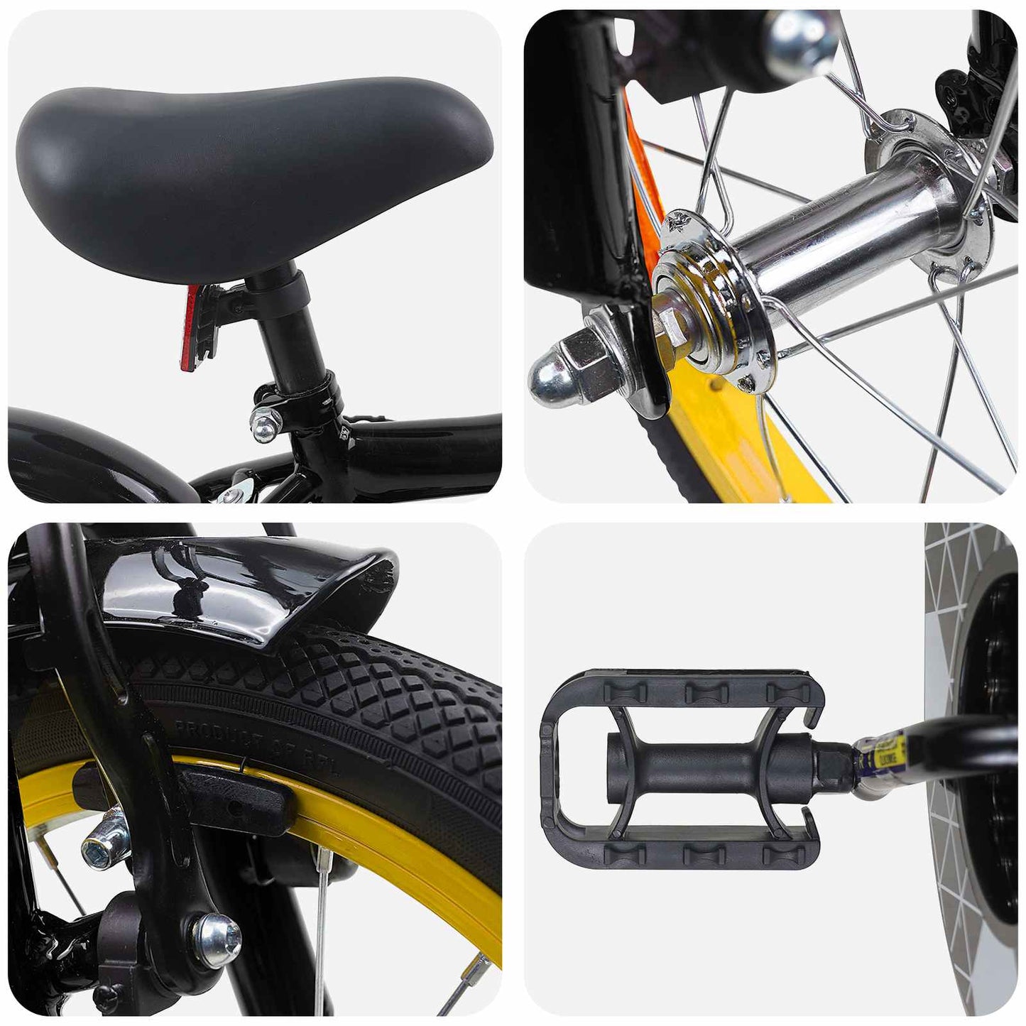 Kids Bike 14 Inches for 3-5 Years Old Black