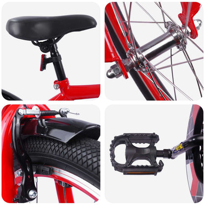Kids Bike 18 Inches for 5-7 Years Old Red