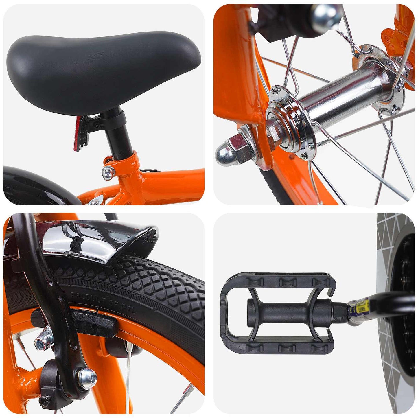 Kids Bike 12 Inches for 2-4 Years Old Orange