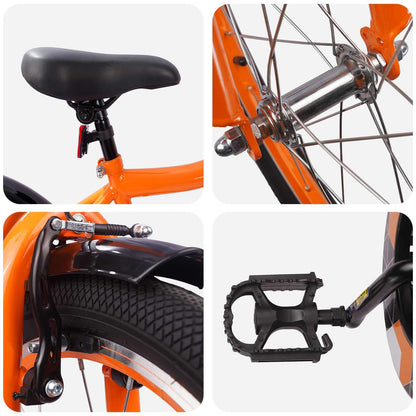 Kids Bike 18 Inches for 5-7 Years Old Orange
