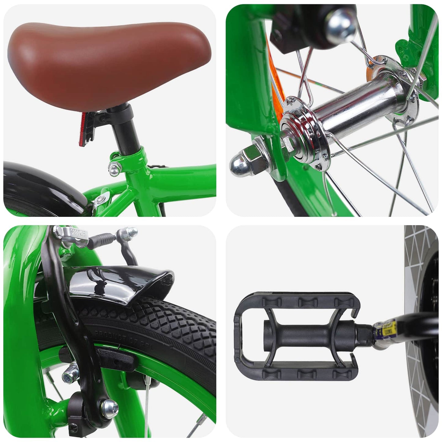 Kids Bike 12 Inches for 2-4 Years Old Green