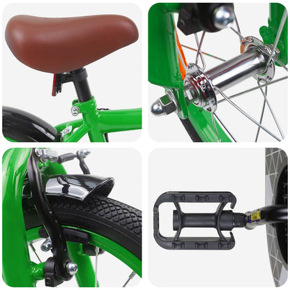 Kids Bike 12 Inches for 2-4 Years Old Green