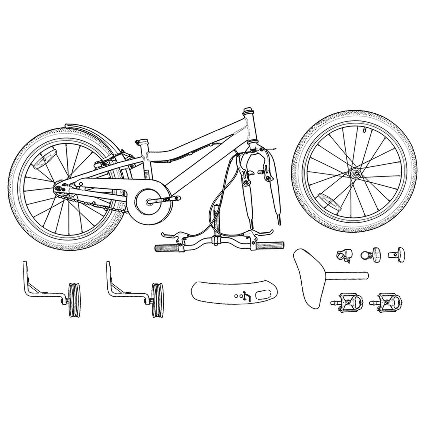 Kids Bike 14 Inches for 3-5 Years Old Green